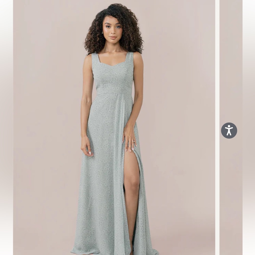 Revelry bridesmaid dress green floral